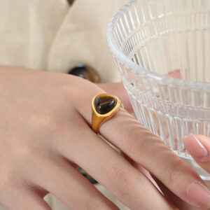 Natural Tiger's Eye & Gold Tone6#