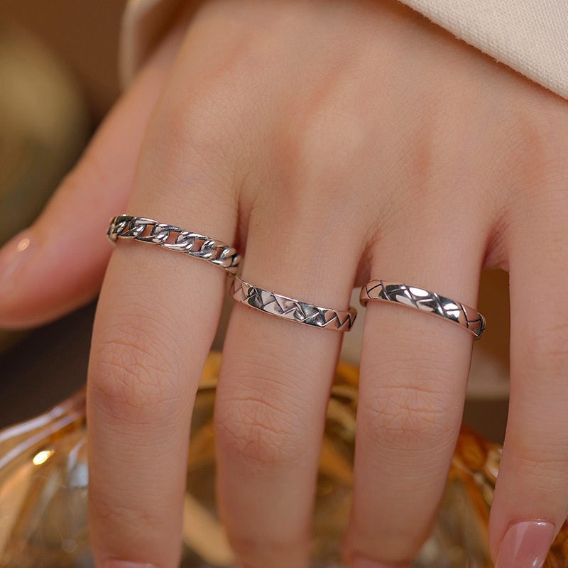 S925 Sterling Silver Thai Silver Style Patterned Ring - Image 2