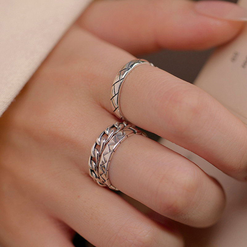 S925 Sterling Silver Thai Silver Style Patterned Ring - Image 3