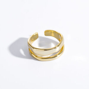 S925 Sterling Silver Double Layer Open Ring