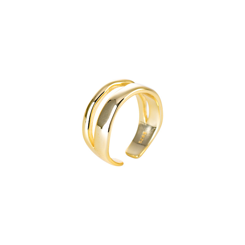 S925 Sterling Silver Double Layer Open Ring - Image 4