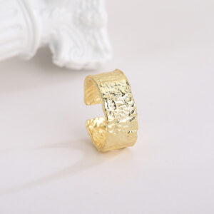 S925 Sterling Silver Textured Crinkle Irregular Open Ring