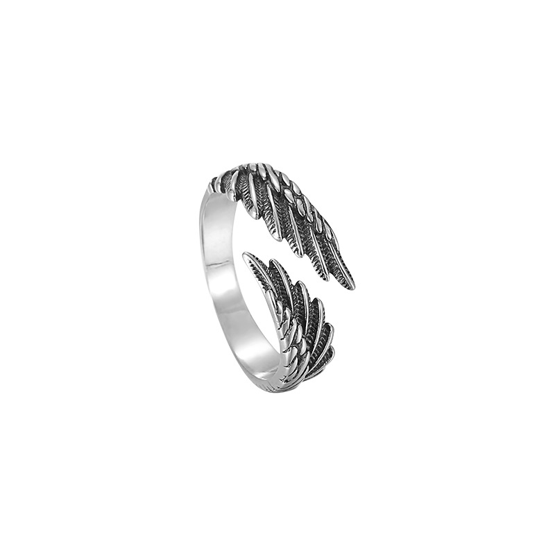 S925 Sterling Silver Vintage Angel Wings Ring - Image 4