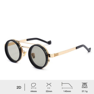 Black gold frame with gray lenses